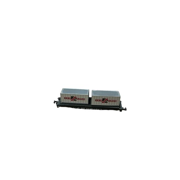 NSCALE NEW HAVEN FLAT CAR W/SEA LAND INERMODEL FREIGHT CONTAINERS. - Picture 2 of 8